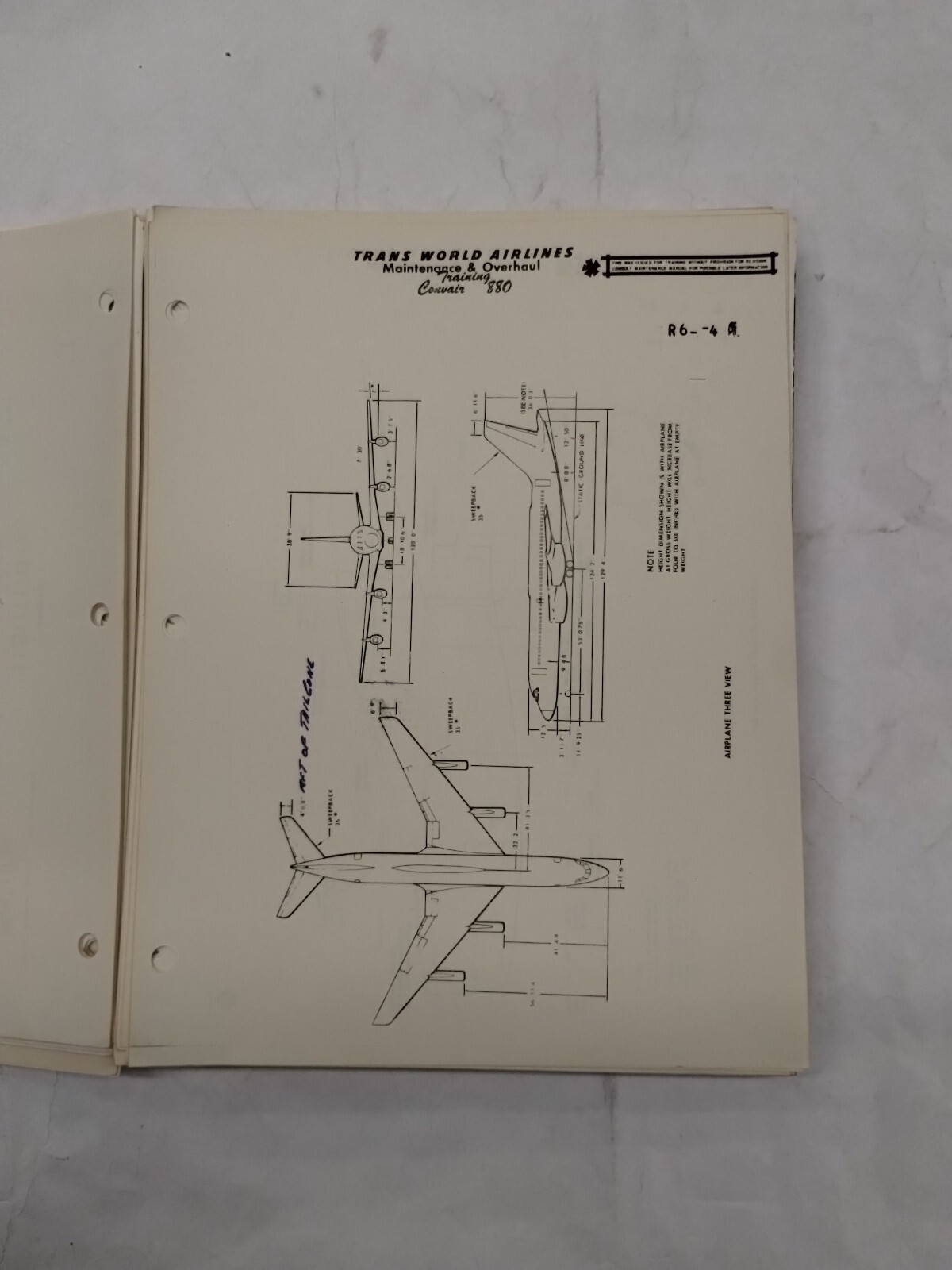 Trans World Airlines Convair 880 Maintenance Study Guide-Original