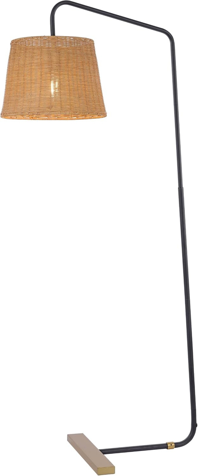 SAFAVIEH Home Collection Millie Modern Coastal Black/Natural Rattan 61-Inch Arch