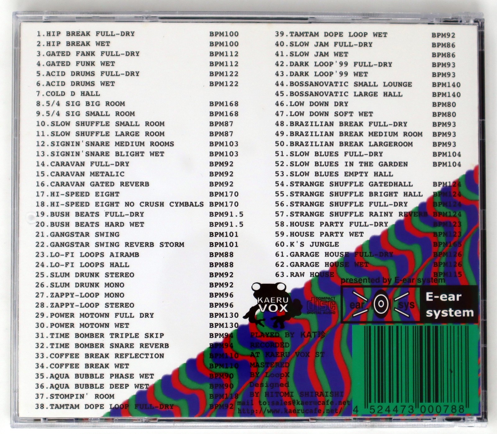 Kaeru Cafe Grayish Red Rhythm Programming Sample Library/Sound Library/Sampling
