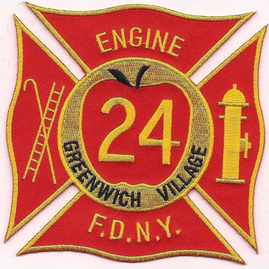 New York City - FDNY Engine-24 "Greenwich Village", NY (4.5" x 4.5") fire patch