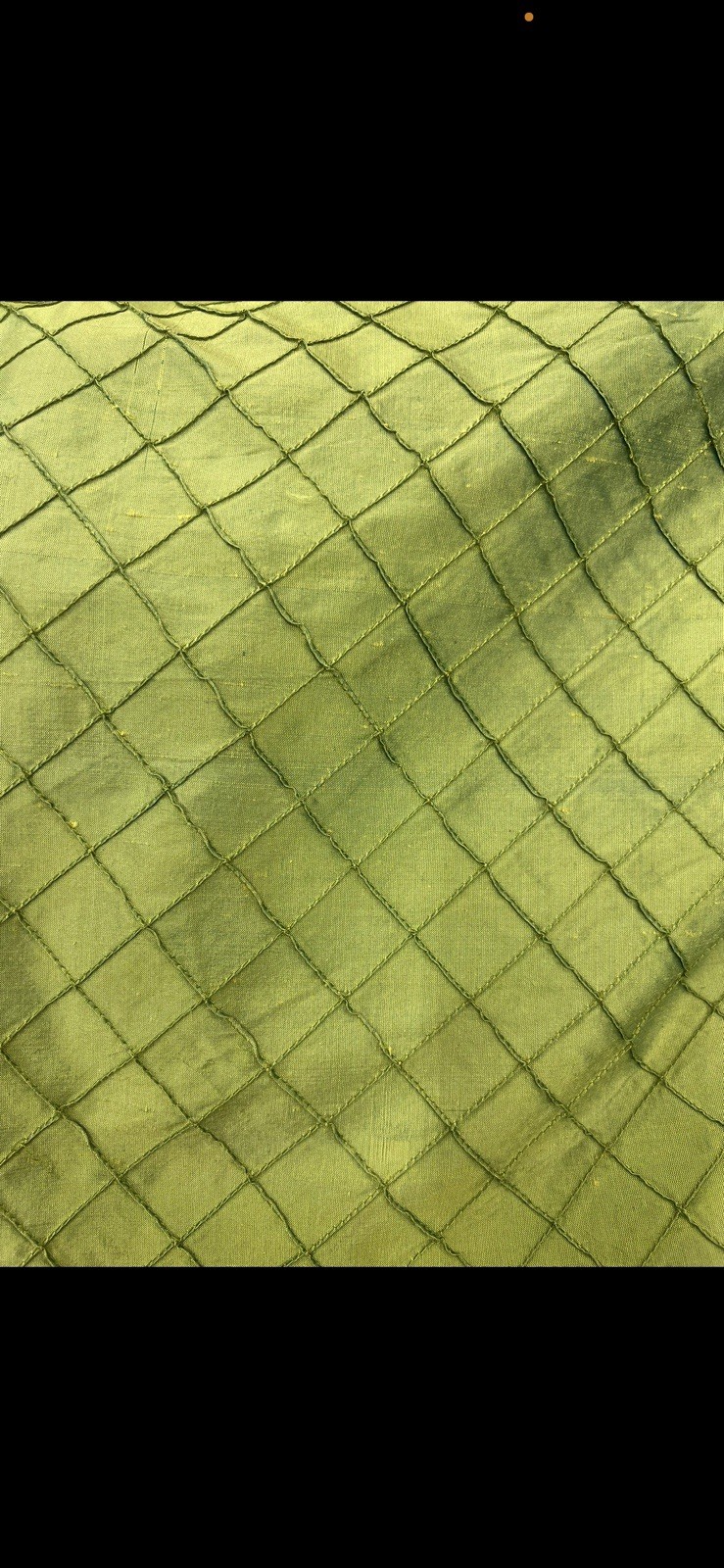 Dupioni Diamond Stitched 100% Silk Fabric 48”, Sold By The Yard - Green
