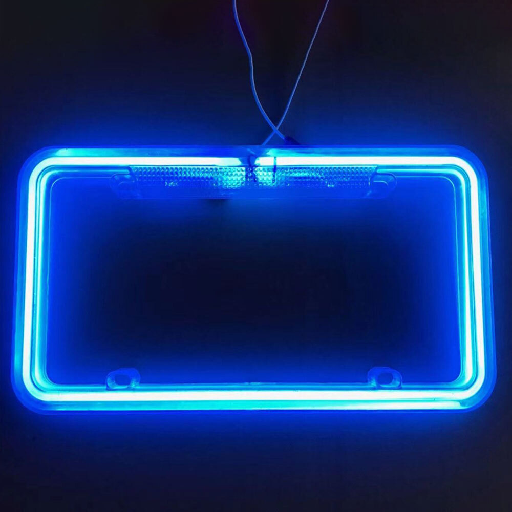 Neon License Frame 12V LED Light Front Rear License Frame Holder Universal Car