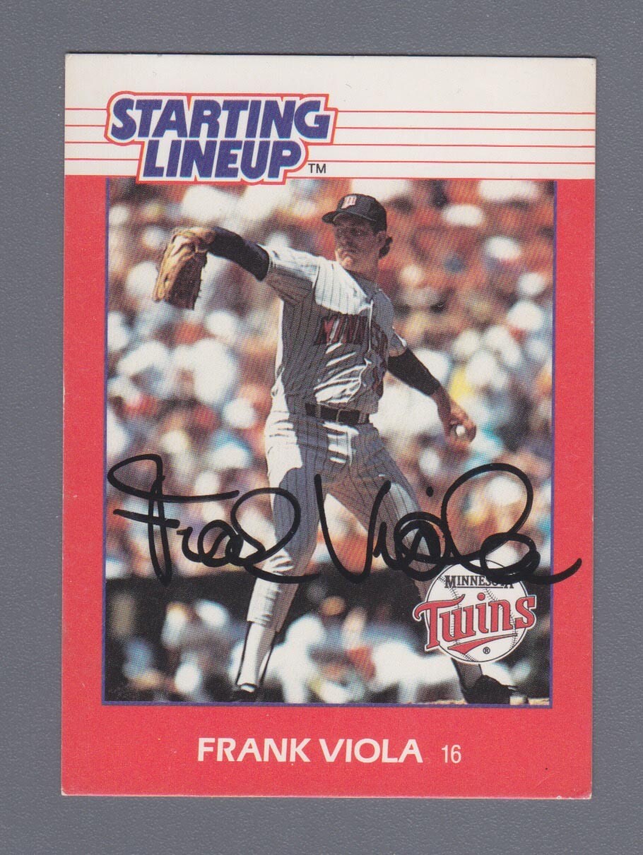 Frank Viola Signed 1988 Starting Lineup Card Auto with B&E Hologram