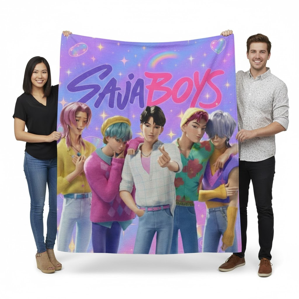 Cute Kpop Fantasy Boys Flannel Blanket Cozy Anime Gift 2025 Throw