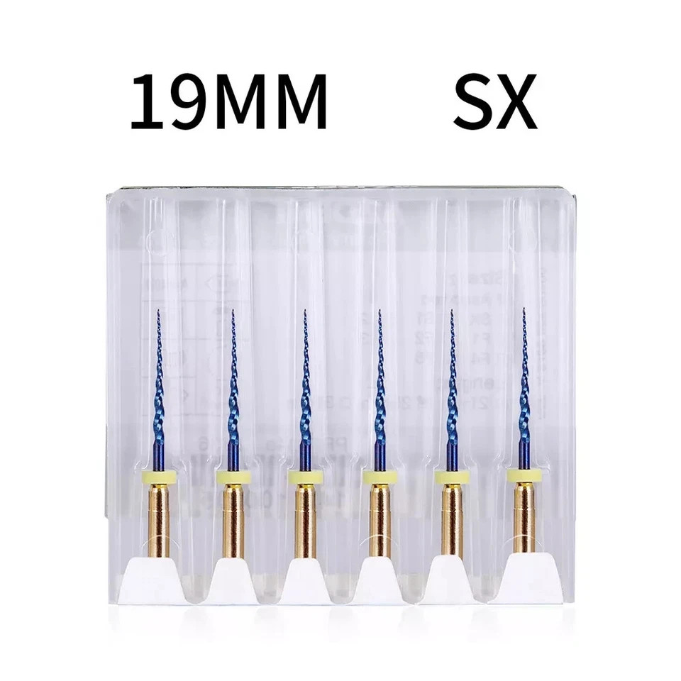 6pcs/pack Dental Endodontic Engine Use Heat Activated Rotary Files 19mm