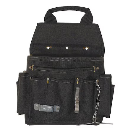Westward 13T128 Tool Pouch, Tool Pouch, Black, Polyester, 12 Pockets