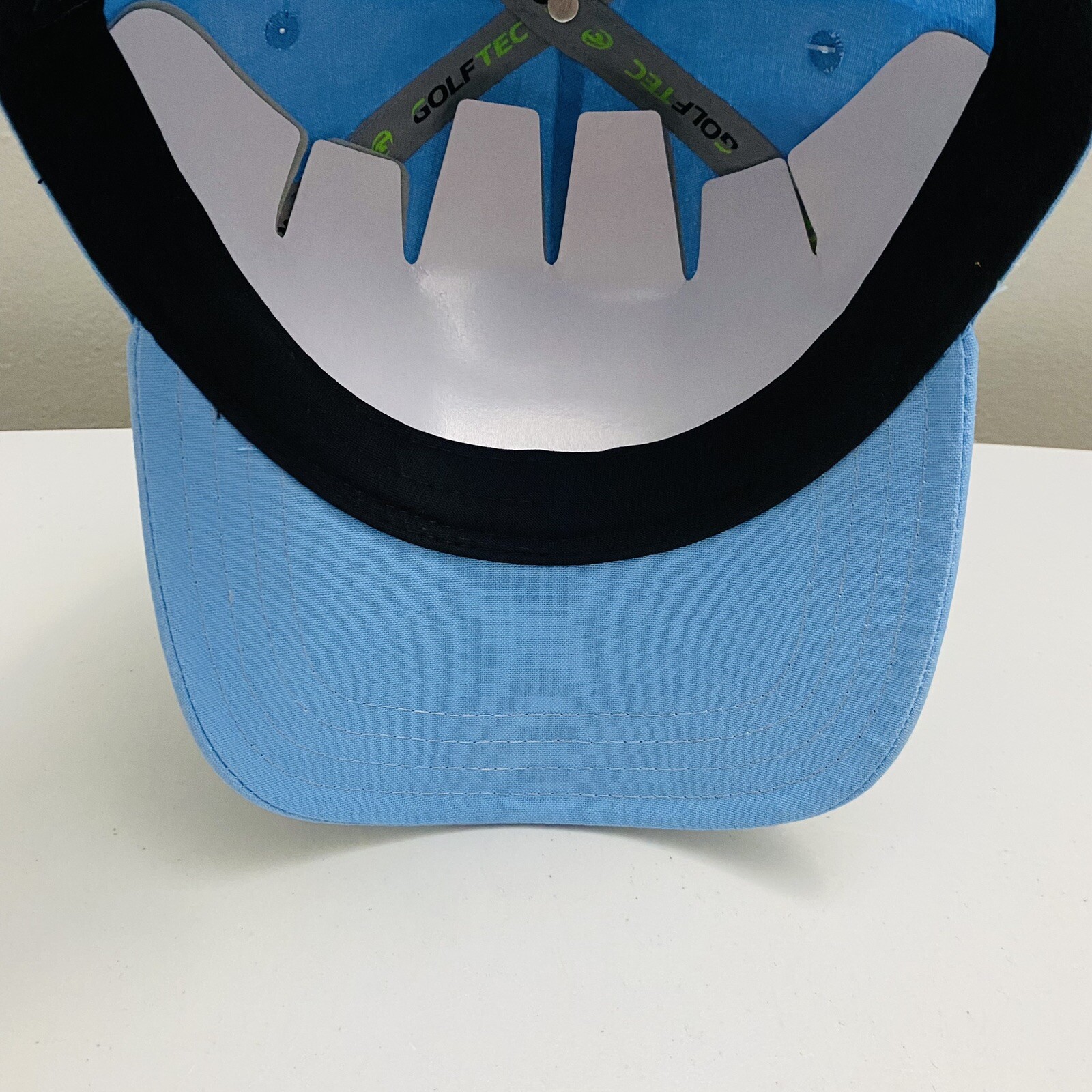 Pukka GOLFTEC 1995 Men's Adjustable Strapback Golf Cap Hat Light Blue/White OSFA