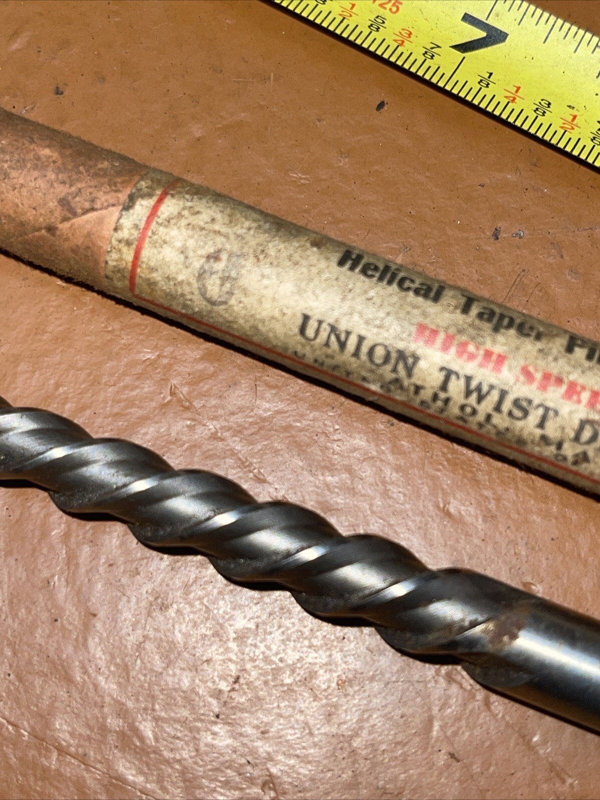 UNION USA No 6 helical taper pin reamer 957 HSW RH cut helical UTD