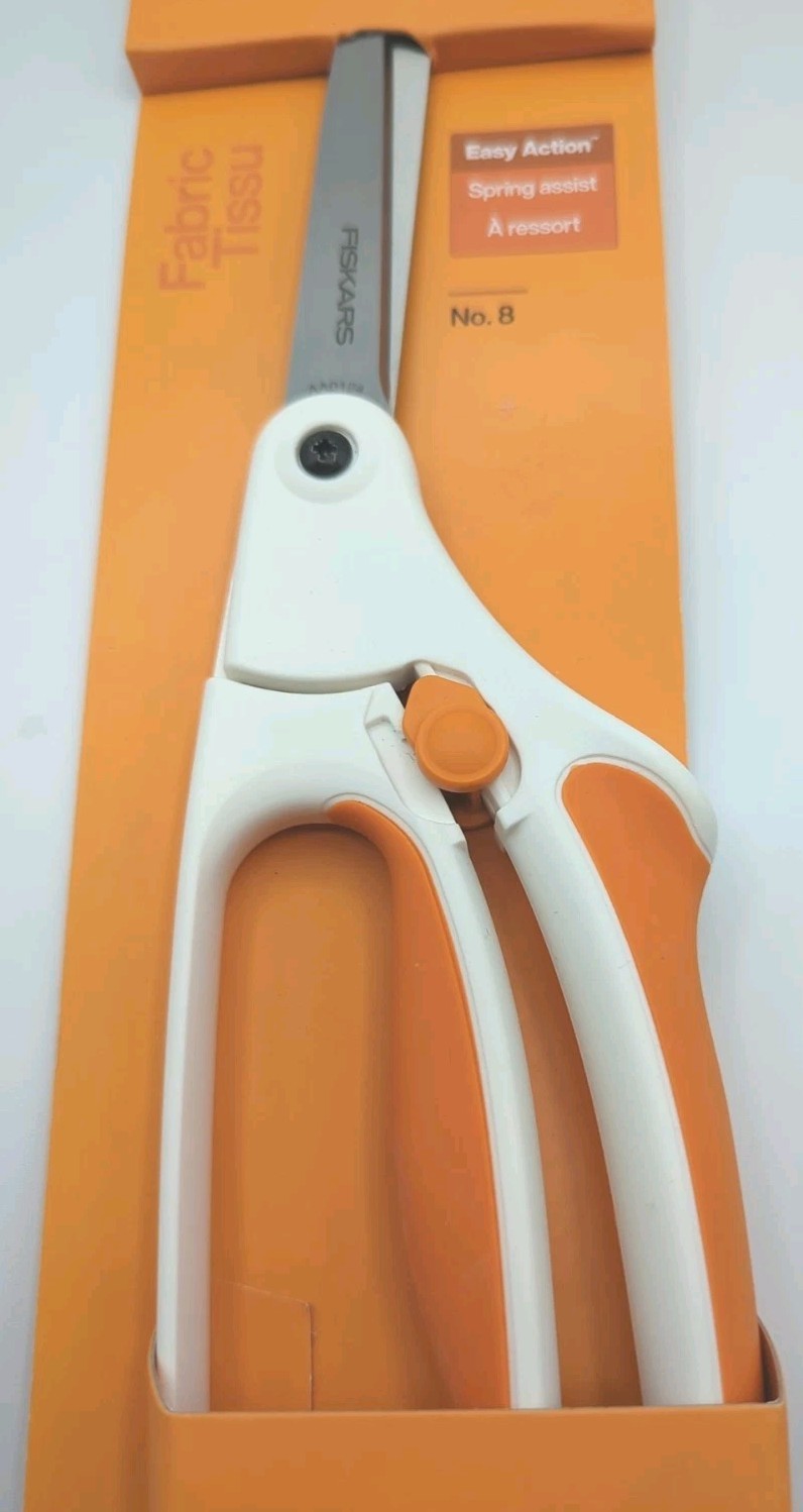 Fiskars Fabric Scissors 8 Inches Softouch Spring Action Contoured Handles NIB