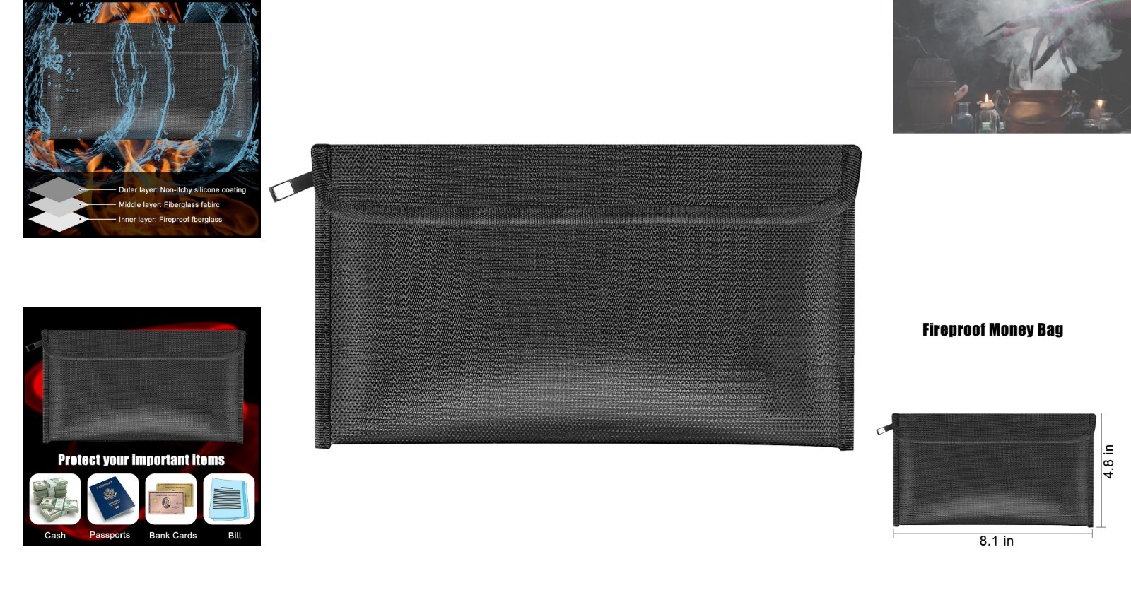 Ultimate Fireproof Document Bag: Durable Protection Up to 2000°F, 2 Pockets