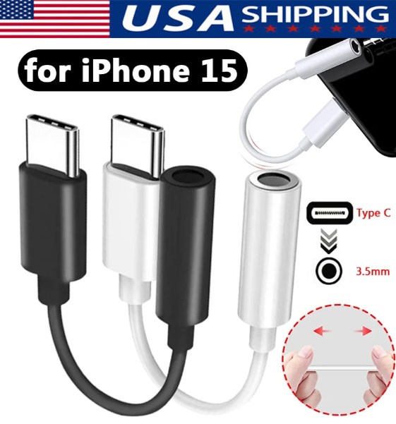 USB-C Type C to 3.5mm AUX Headphone Jack Adapter Lot For iPhone 15/Android Phone