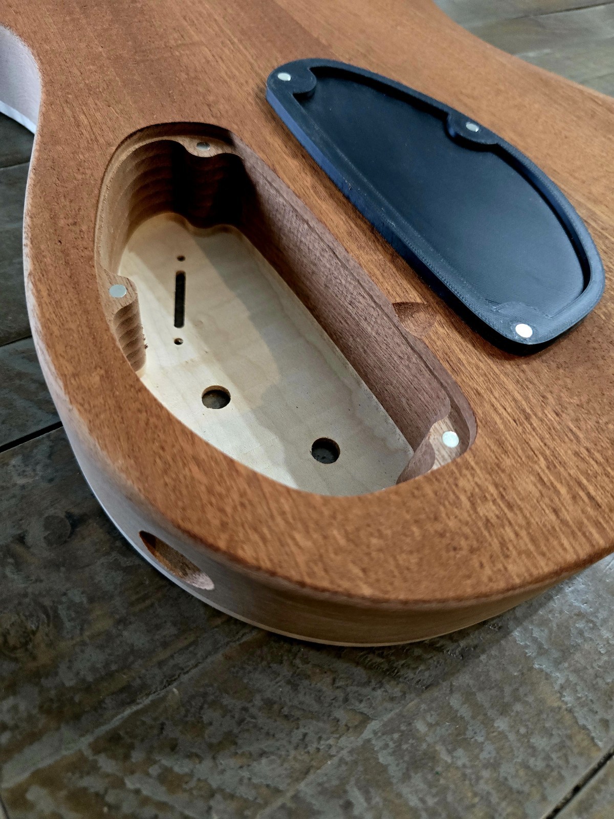 Guitar Body, Flame Maple on Sapele, HH