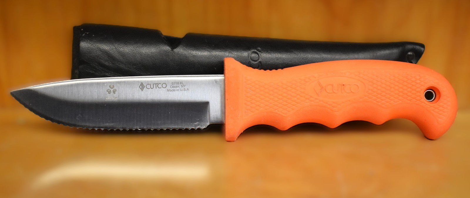Cutco 5718 KL Orange with Original Cutco Leather Sheath USA Made - Sharp!