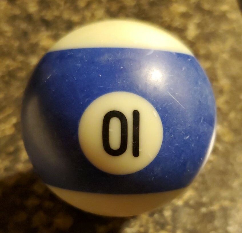 Replacement Vintage Pool Ball 10 Ball Striped Blue