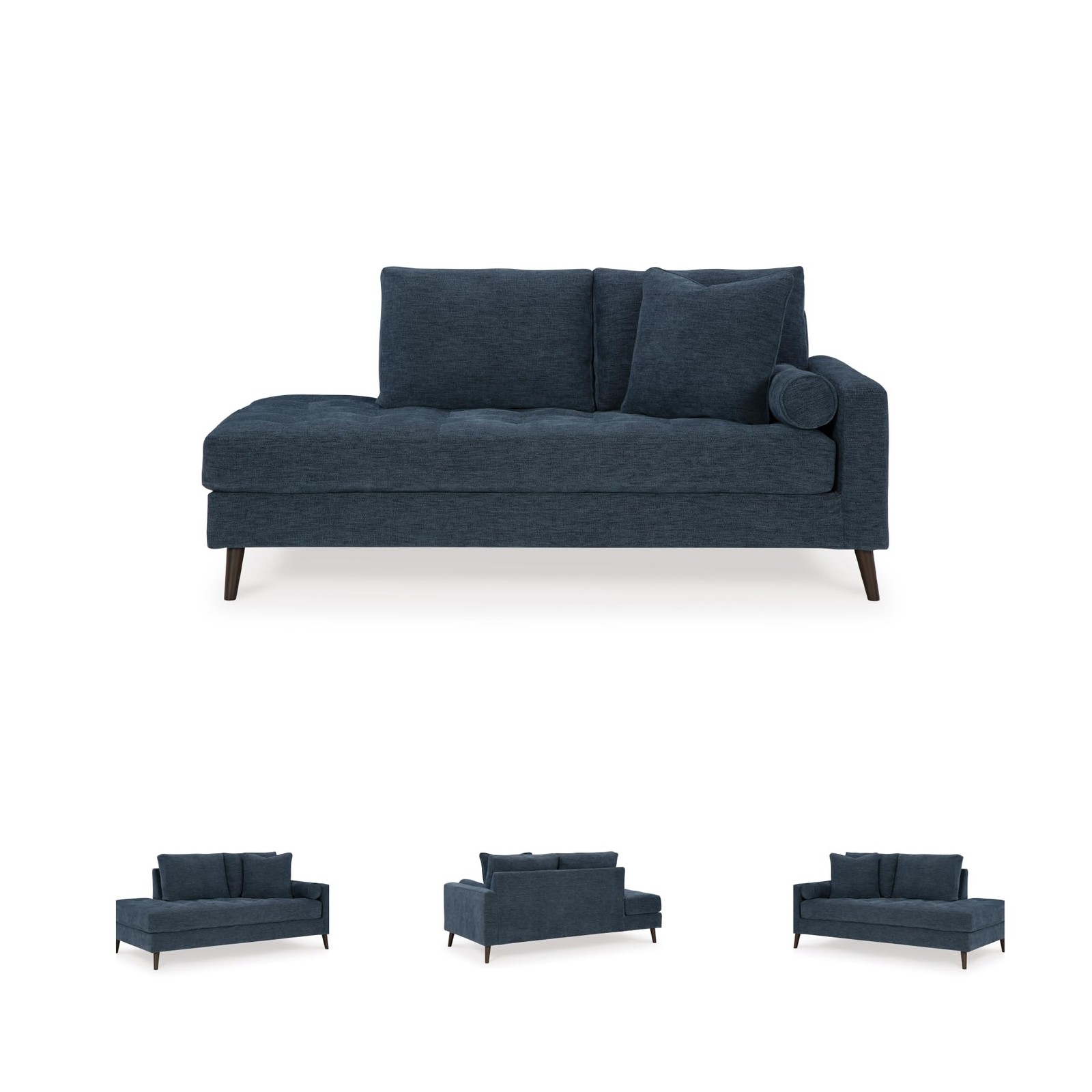 Bowery Hill Corner-blocked frame Navy Right-Arm Facing Corner Chaise