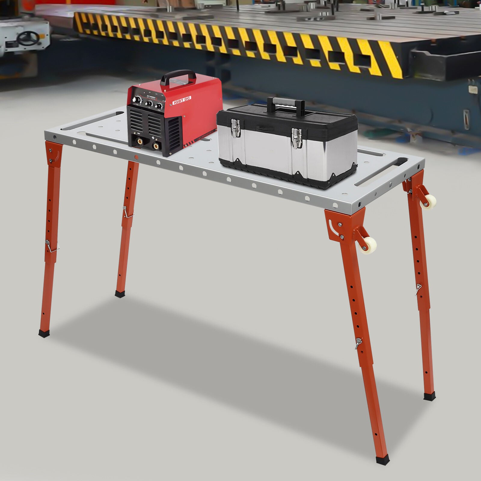 Steel Portable Welding Table Welding Workbench Table Folding Work Bench Silver!!