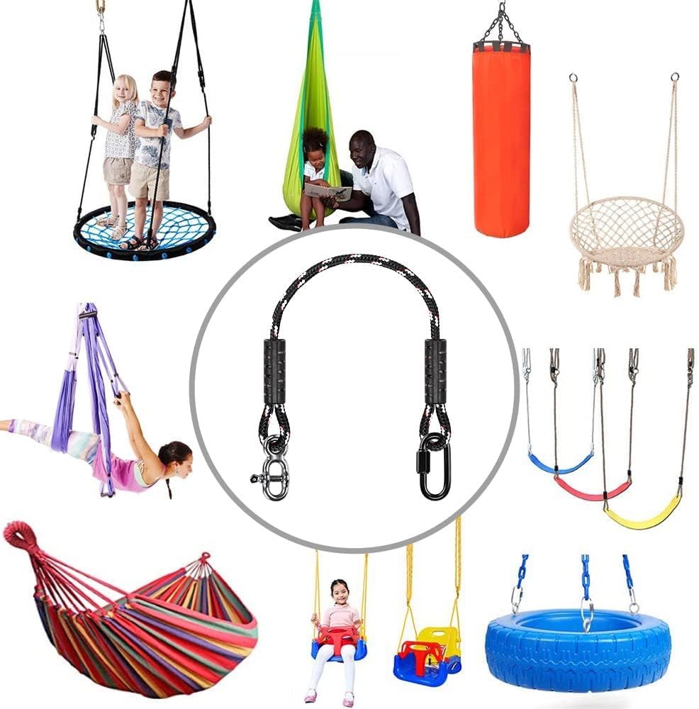 Adjustable Heavy Duty Swing & Hammock Hanging Ropes High Strength 6.5ft, 2-Pack