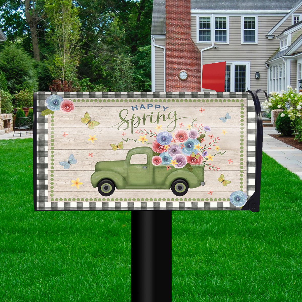 Briarwood Lane Happy Spring Pickup Truck Large Oversized Mailbox Cover 20x14.5
