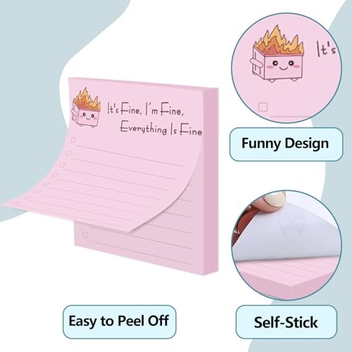 12PCS Dumpster Fire Sticky Notes Novelty Dumpster Fire (12 Sets, 360 Sheets)