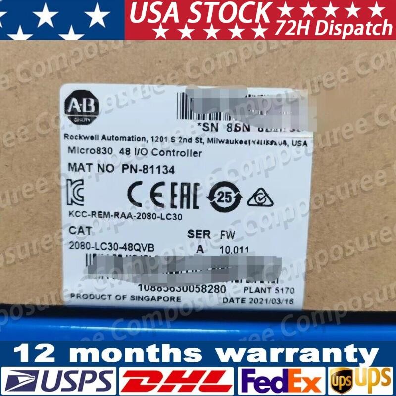 2080-LC30-48QVB AB Micro830 48 I/O  Controller   US Free Tax
