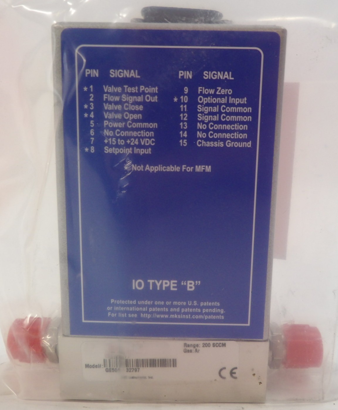 MKS Instruments GE50A-32797 Mass Flow Controller MFC 200 SCCM Ar New