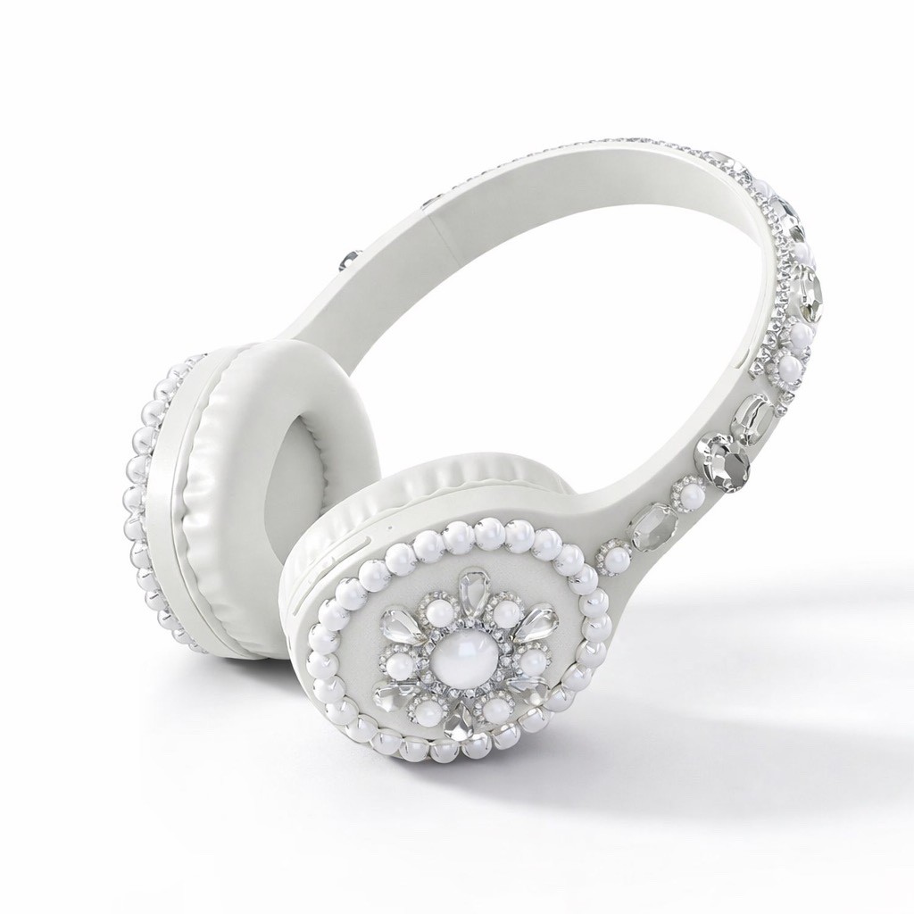 NIB HEYDAY Rhinestone WIRELESS Kitsch Dopamine Bling HEADPHONES