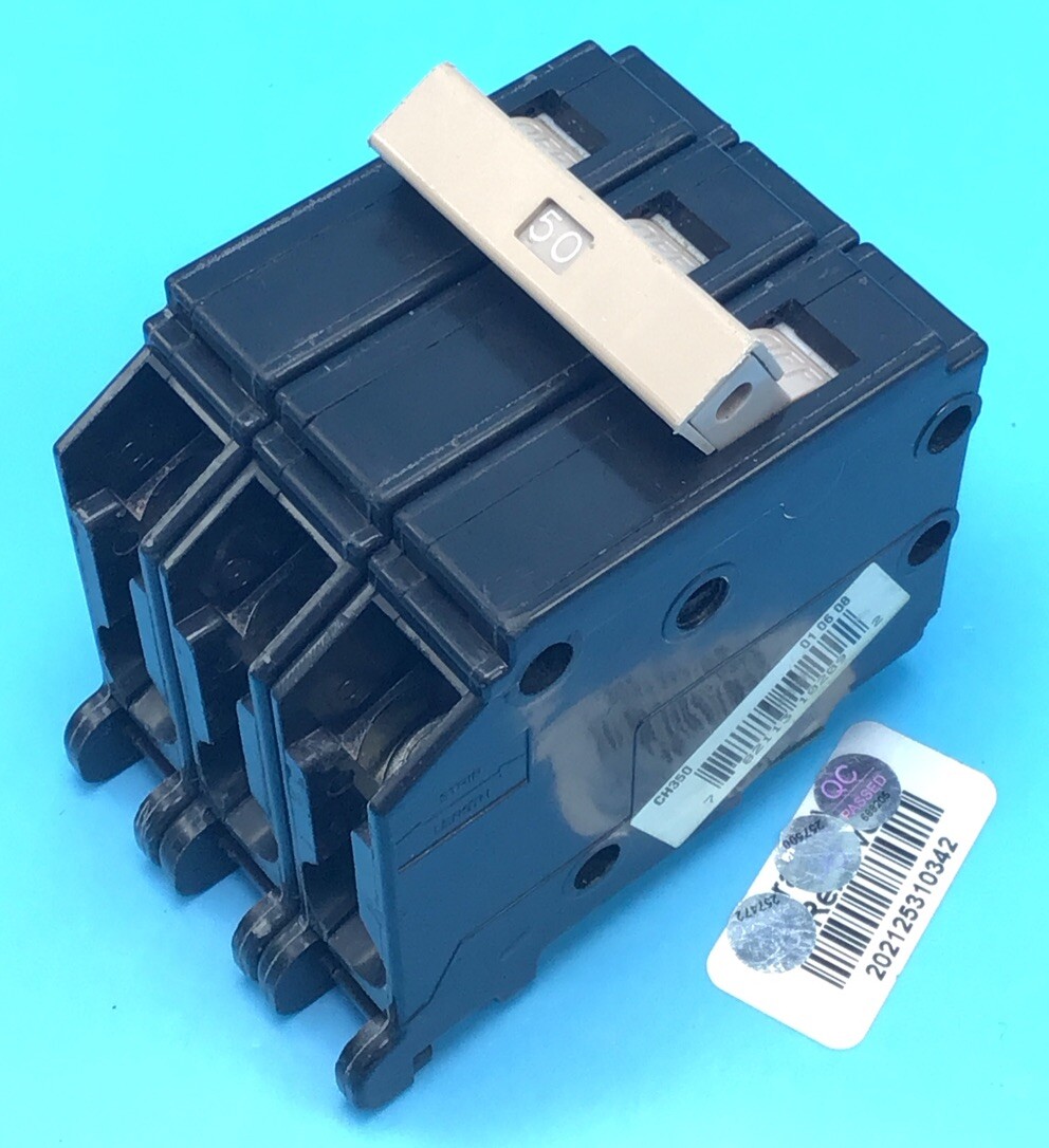 New Circuit Breaker Eaton Cutler Hammer CH350 50 Amp 3 Pole 240V Plug-On