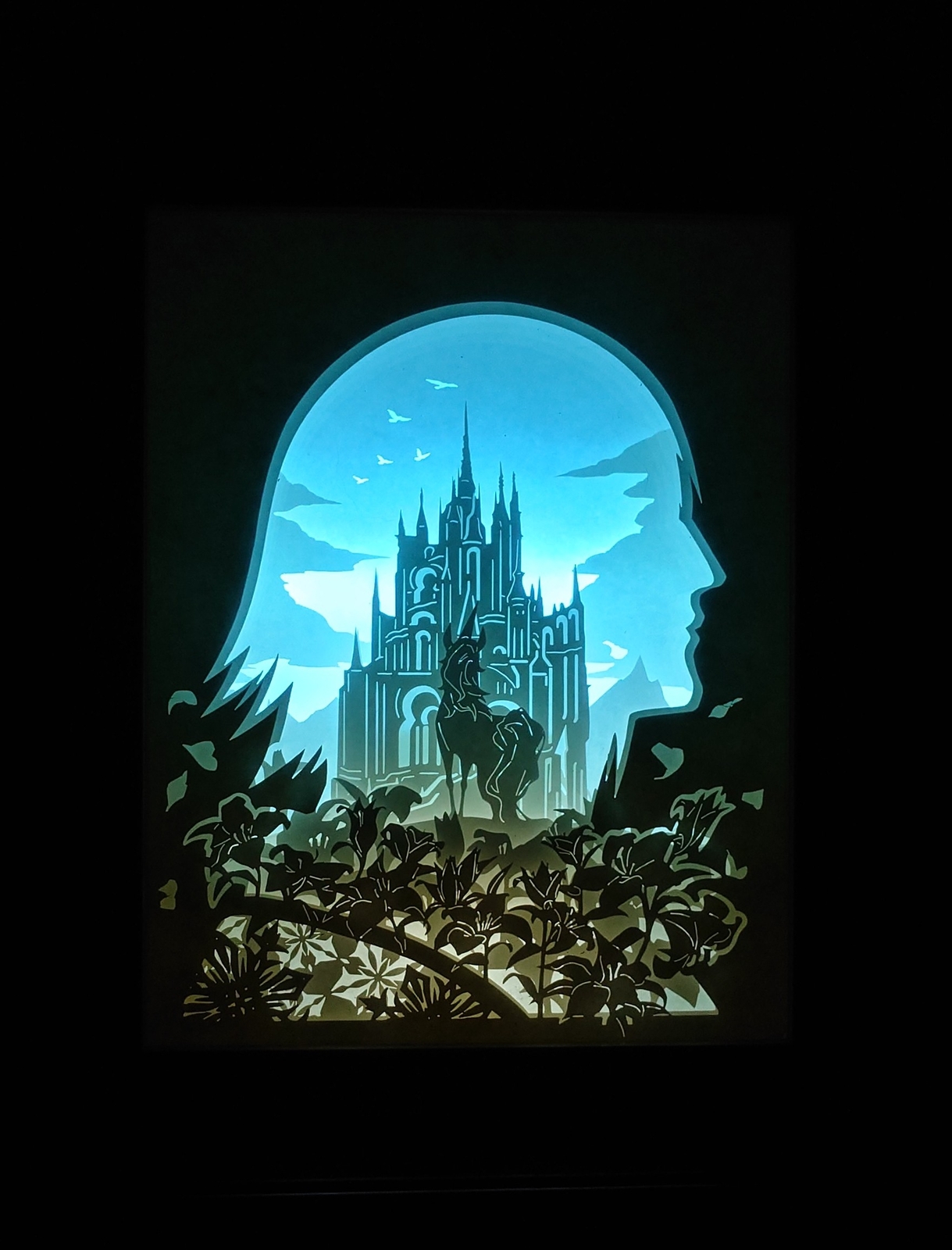 Final Fantasy 14 Haurchefant Greystone Paper Carved Lamp FF14 Table Night Light
