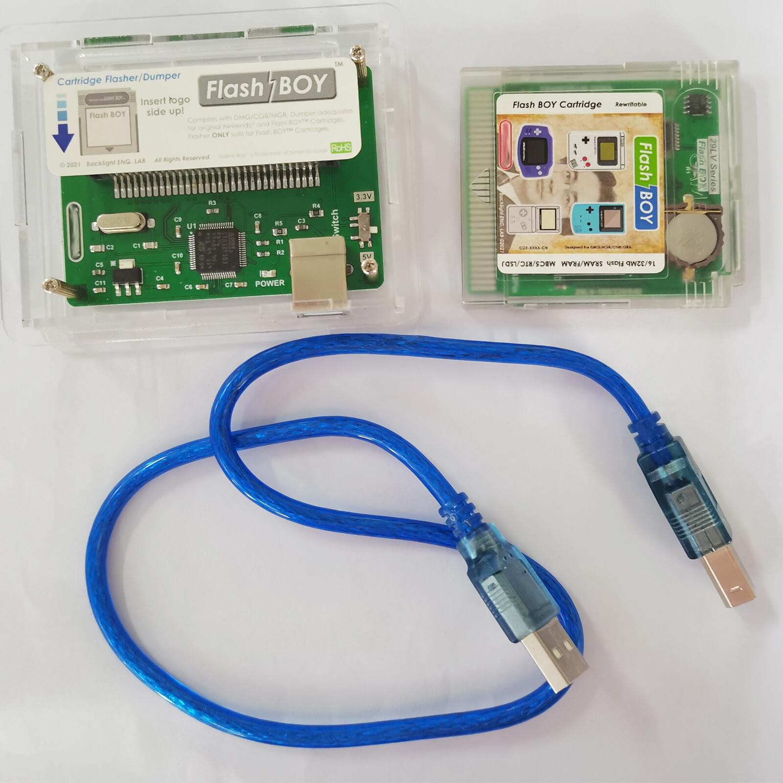 For GB/GBC Flash Boy Dumper Burner Cartridge 16Mbit 64Kb gameboy LSDJ USB Kit
