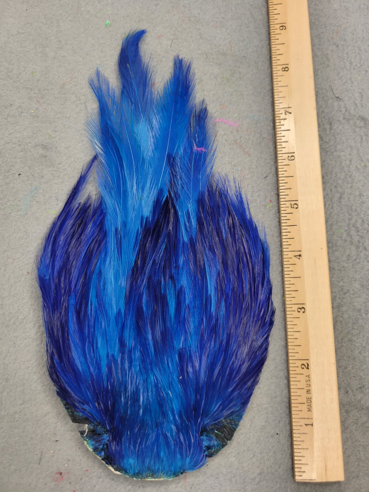 Lot 318, Grade B, DYED DARK BLUE  India Rooster Streamer Neck Cape Feathers