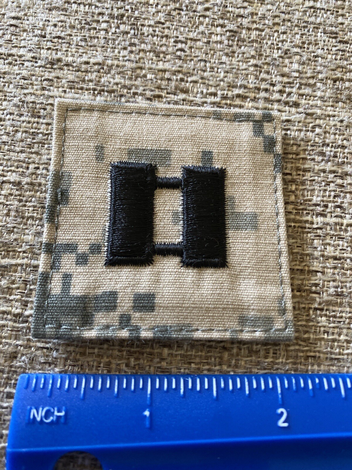 US Army Captain CPT O-3 Rank ACU Hook / Loop Pattern Military Patch INV6547