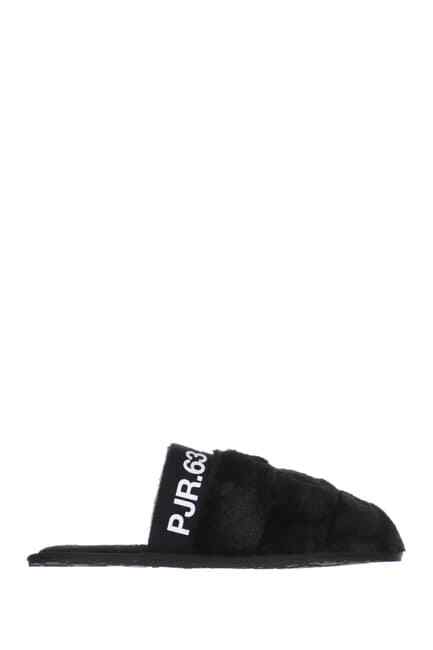 NEW Pajar Stevie Slipper EU 37 Black Vegan Faux Fur Sporty Warm Athleisure