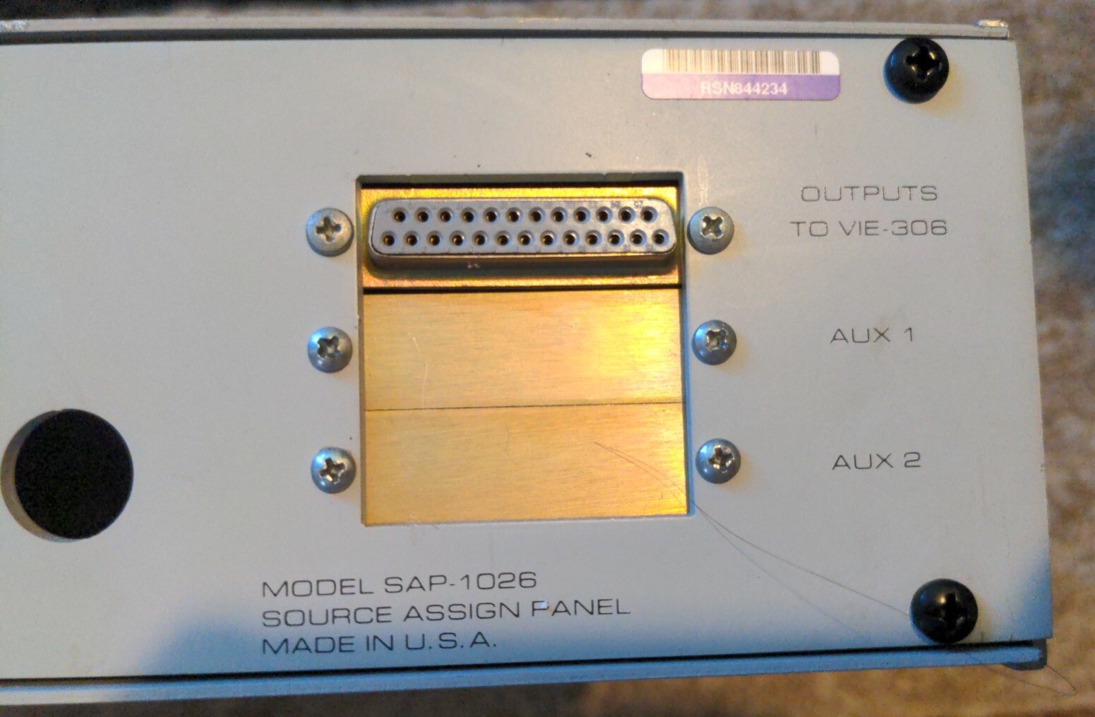 RTS TELEX SAP-1026 SOURCE ASSIGN PANEL UNTESTED