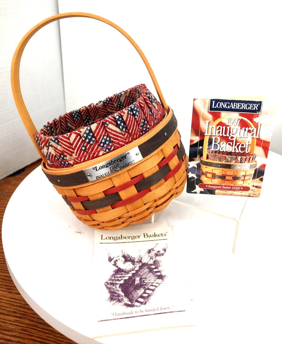 Longaberger 1997 Inaugural Combo Fabric/Plastic Insert Basket