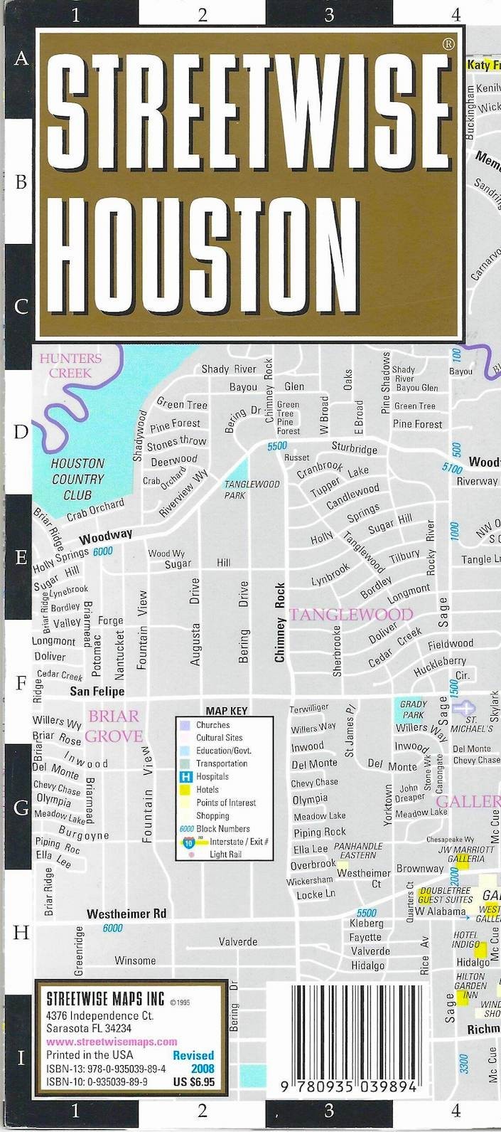 Map of Houston, Texas, Laminated & Folded, by Streetwise