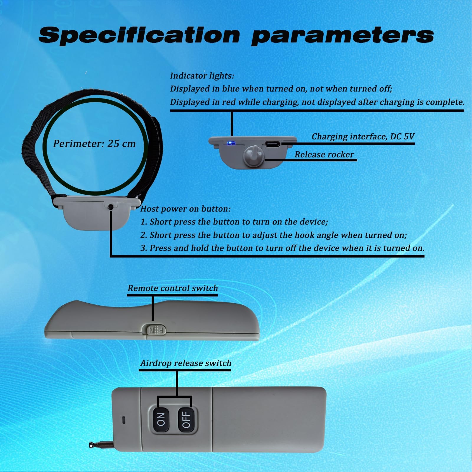 Universally Drone Airdrop System Release Device Payload Delivery Transport Drop,