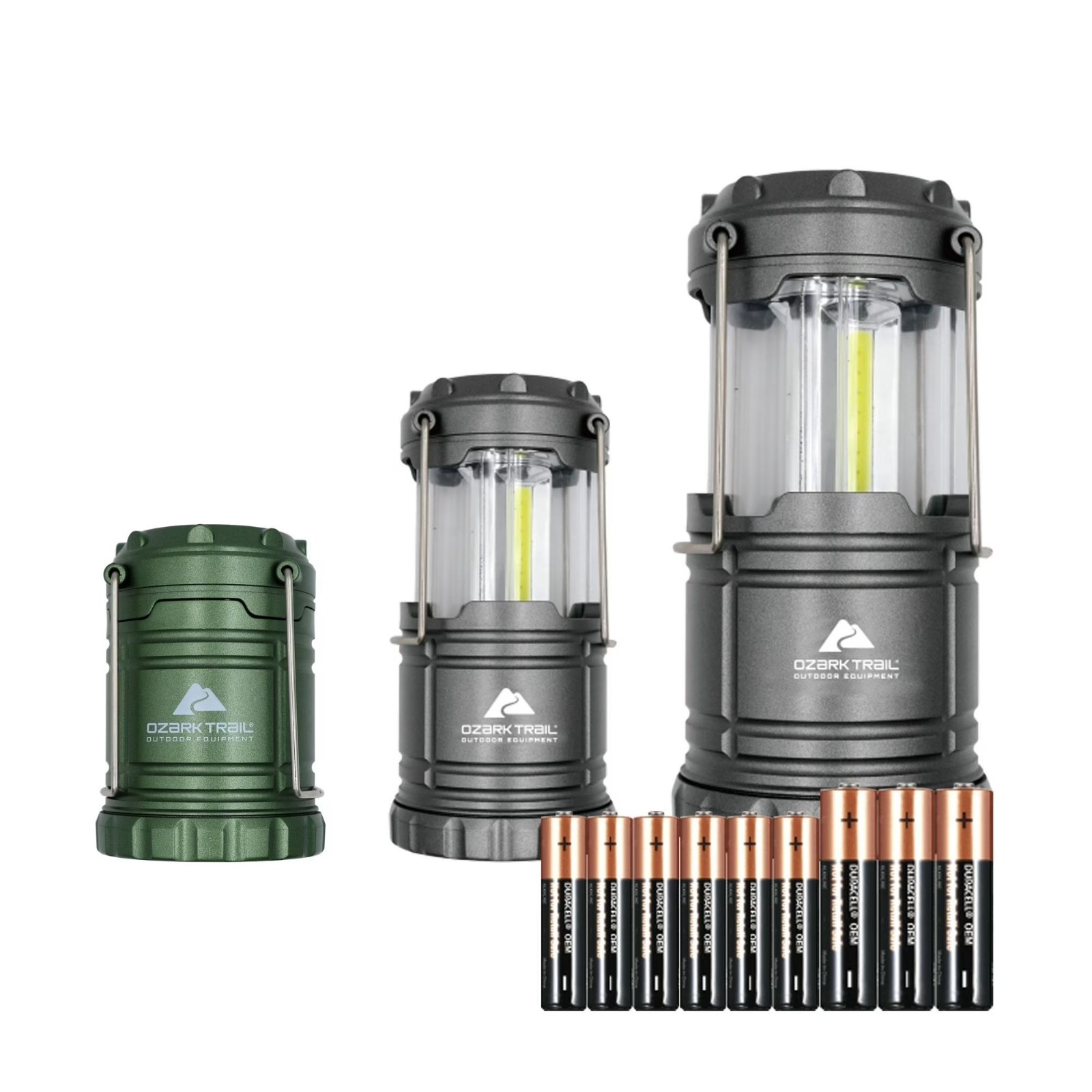 Ozark Trail LED Camping Lanterns 3-Pack Extendable 360 Degrees Coverage Lanterns