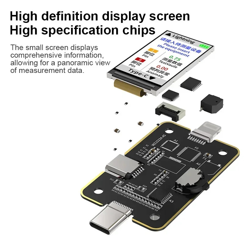 Tail Insertion Tester Detector Type-C Lightning Interface for Phone Repair Tools