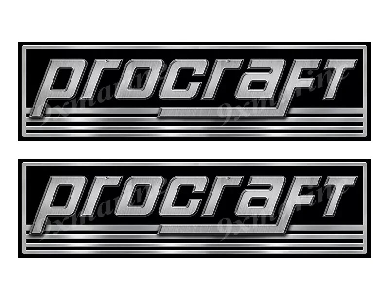 PROCRAFT Name Plate Vinyl Decal Boat Stickers 2 PC Set, 10"x 3.5"