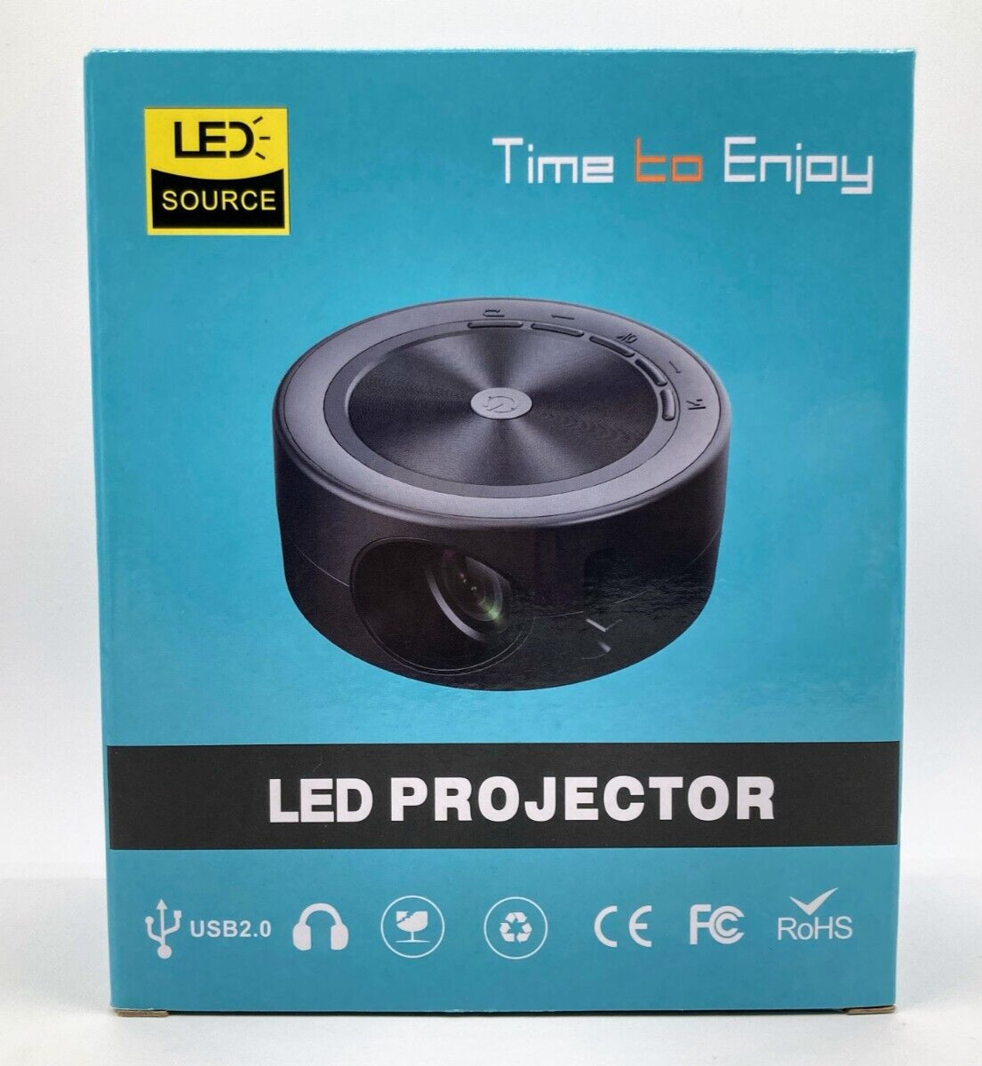 LED Source Rotundity MINI LED Projector Large Screen Home Cinema USB 2.0 Speaker