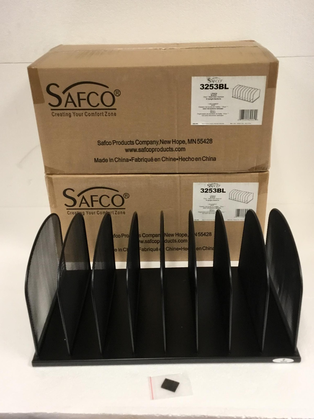 2x NEW Safco 3253BLOnyx Mesh Desk Organizer, 8 Upright Sections, FREE SHIP, QTY