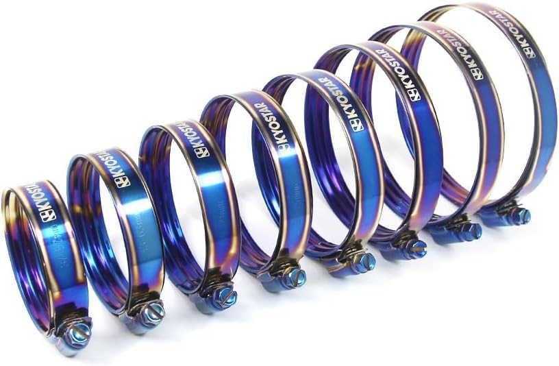 American Double Layer Adjustable Stainless Steel Clamp, Titanium Blue, Diameter