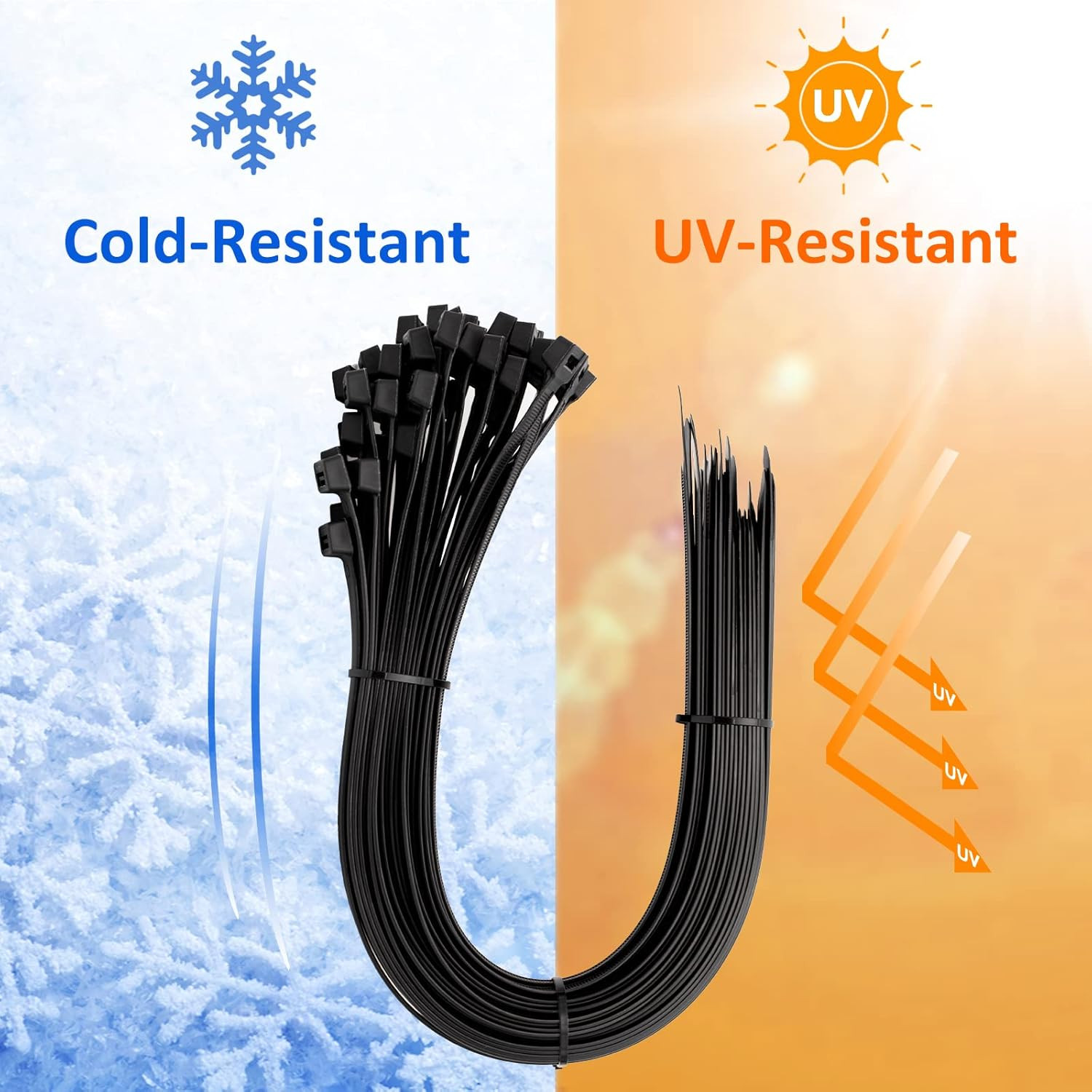 Zip Ties, Zip Ties Heavy Duty, Assorted Sizes (12"+18"+24")-300 Pack, Cable Ties