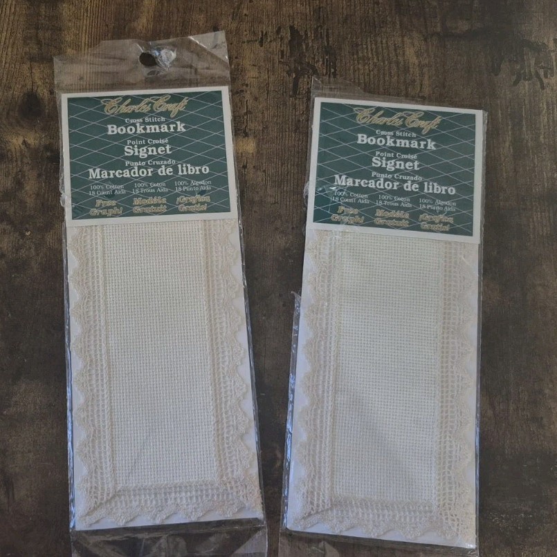 Charles Craft Lace edged Cross Stitch Book Mark with Graph New in pkg USA