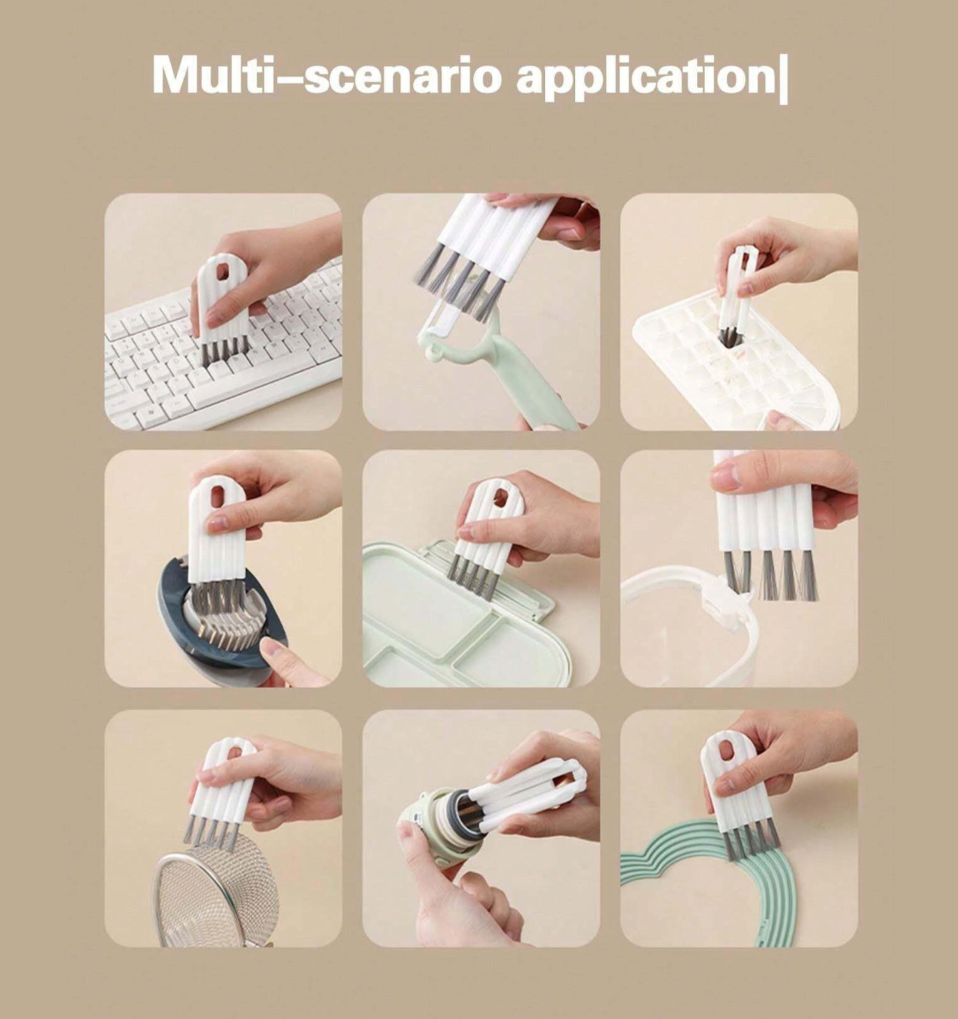Multipurpose Cleaning Kit Soft Brush Curved Handle Keyboard Electronics Cleaning