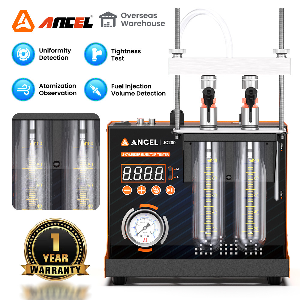 ANCEL JC200 Motorcycle Fuel Injector Cleaner Tester Injector Cleaning Machine