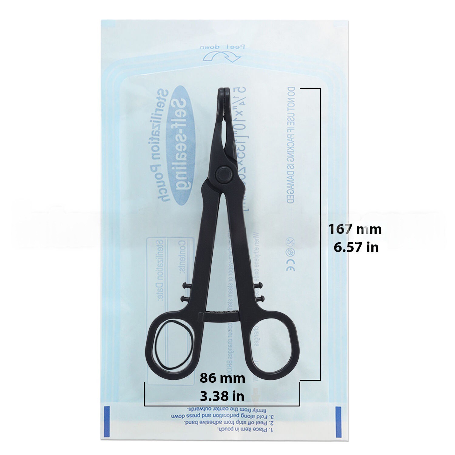 Sterile Rounded Slotted Forceps Piercing Clamp EO Gas Sterilized Eco Pack