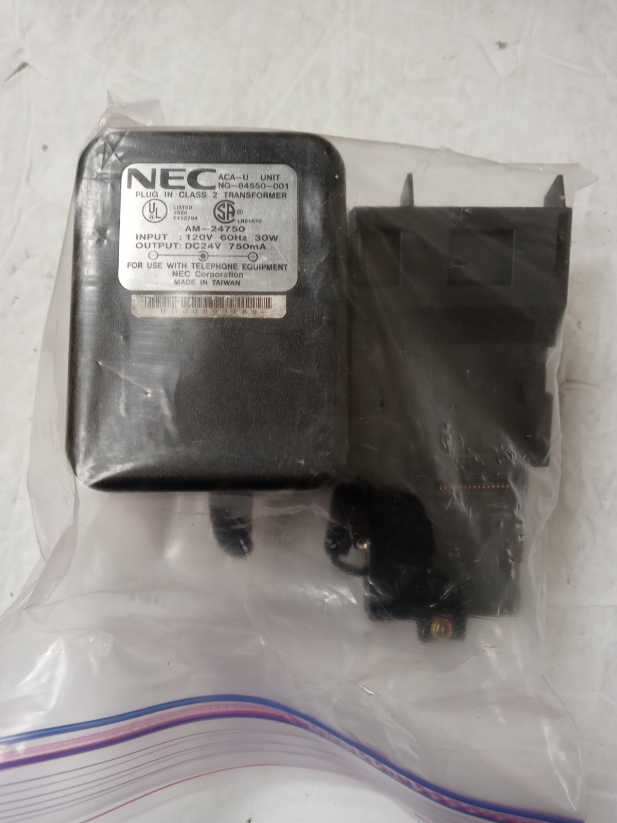 NEC AM-24750 AC POWER SUPPLY/Adapter ACA-U UNIT NG-84550-001 24V 750mA PHONE EQU