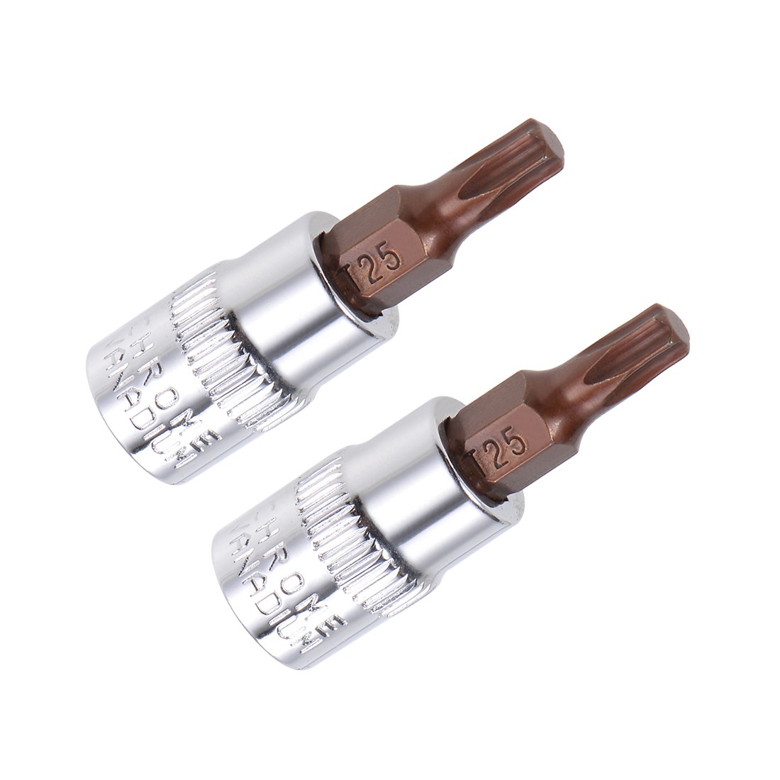 2PACK 1/4" Drive x T25 Torx Bit Socket S2 Steel CR-V Sockets 38mm Length