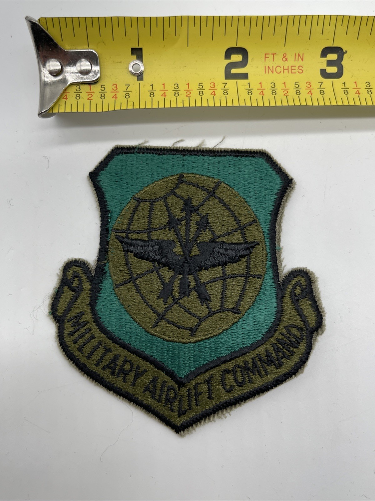U.S. Military USAF Airlift Command Patch Insignia Cut Edge Subdued Green Iron On